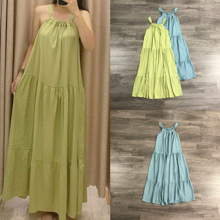 HIPU.VNXK - Đầm maxi Warehouse cổ yếm phối tầng, 2 màu.