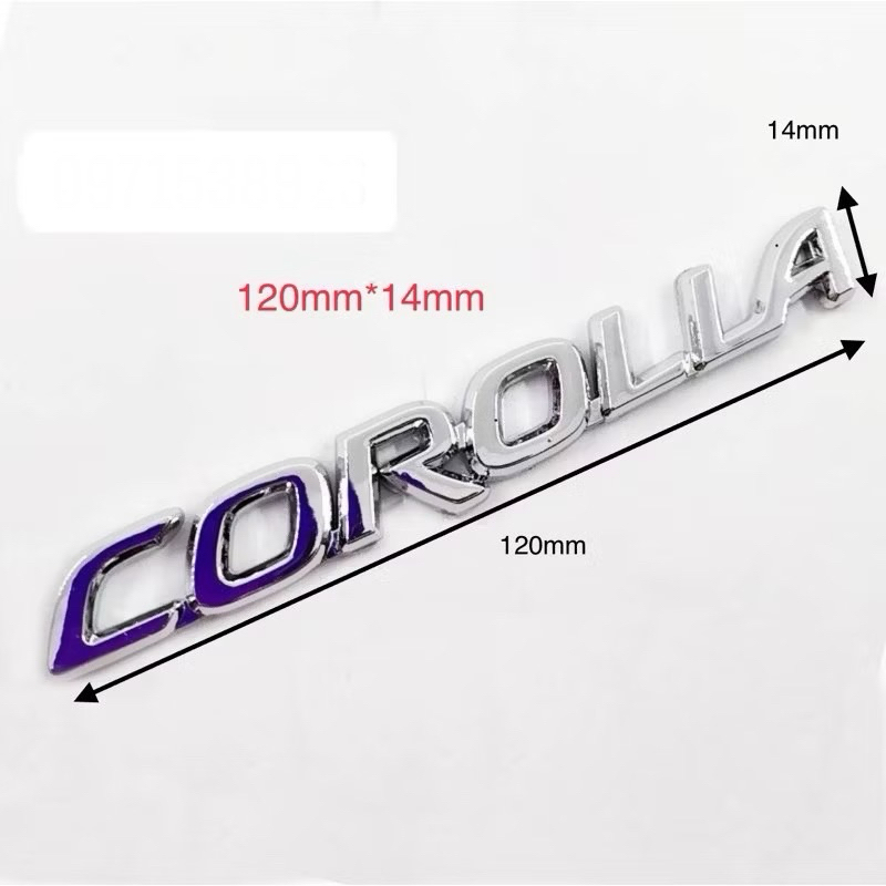 logo chữ nổi TOYOTA COROLLA ALTIS dán đuôi xe