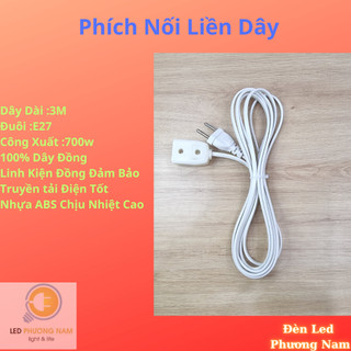 Phích Nối Liền Dây 5m-8m-10m, phích âm liền dây
