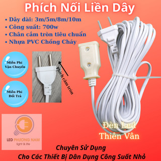 Phích Nối Liền Dây 5m-8m-10m, phích âm liền dây