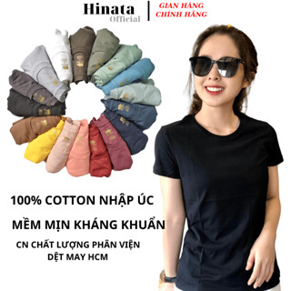 Áo Thun Nữ Trơn Cổ Tròn, Áo Phông Nữ Basic 100 Cotton Cao Cấp Hàng Hiệu Đẹp Thoáng Mát Tay Ngắn