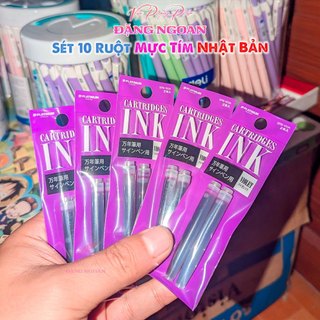 Sét 10 Ống Mực Tím Nhật Platinum SPN-100A - Mực Tươi Sáng, Dễ Dùng Cho Bút Preppy - VPP Đặng Ngoan