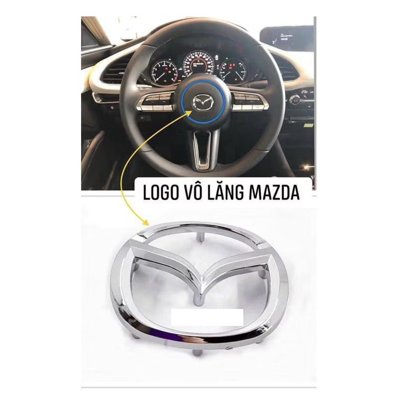 logo vô lăng mazda zin kích thước 6,7cm*5,3cm và 5,7cm*4,5cm