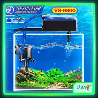 Bộ bơm lọc nước hồ cá vipsun fish - vs-9800 & bông lọc - hàng công ty