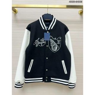 Áo khoác BOMBER Nam LV họa tiết phối chất gió 2 lớp form chuẩn