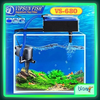 Bộ máng bơm lọc nước hồ cá vipsun fish - vs-680 & bông lọc - hàng công ty