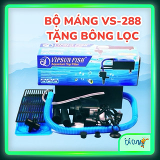 Bộ máng và máy bơm lọc nước hồ cá vipsun fish vs-288 và bông lọc