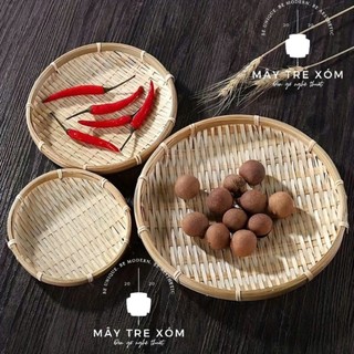 Mẹt tre  trắng trang trí decor