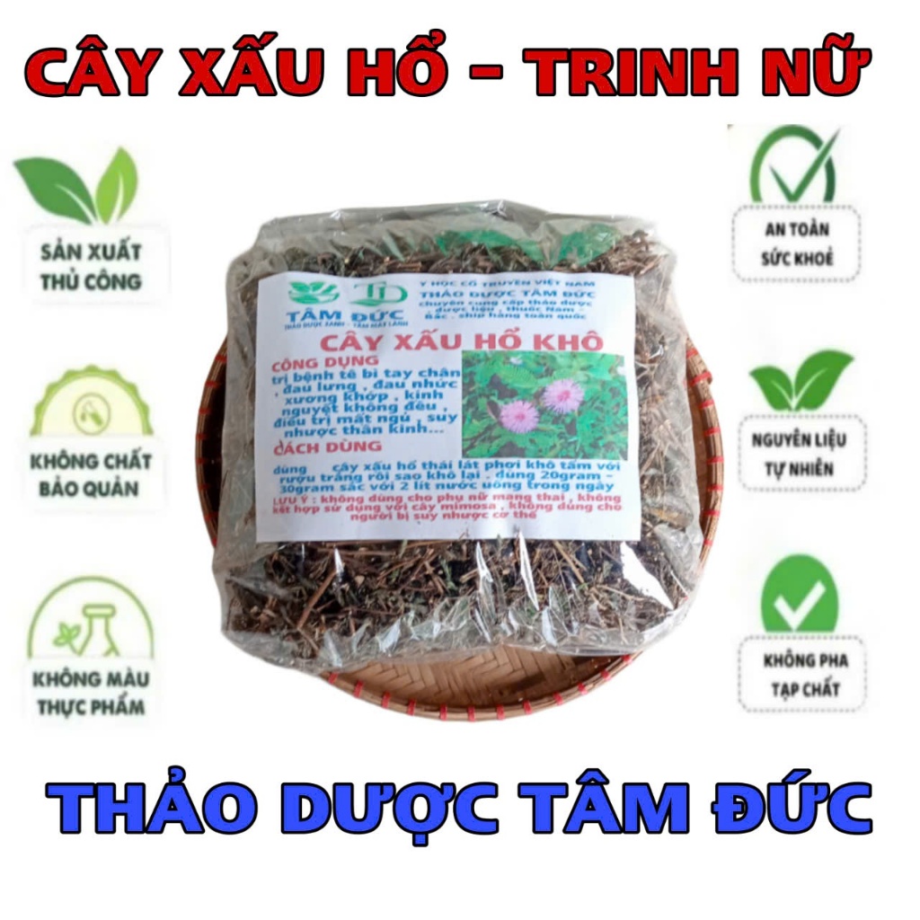 100g cây xấu hổ hoa tím sấy khô