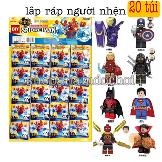  Vỉ 20 túi đồ chơi lắp ráp người nhện  trò chơi ghép khối 