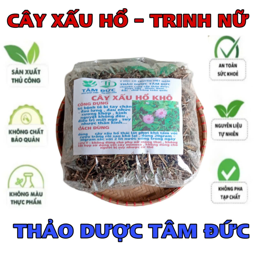 100g cây xấu hổ hoa tím sấy khô