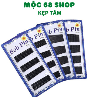 Vỉ 60 Chiếc Kẹp Tăm Làm Đẹp Phong Cách Hàn Quốc, Kẹp Ghim Tăm Màu Đen Chất Liệu Thép Không Gỉ, Kẹp Tóc - Mộc 68 Shop