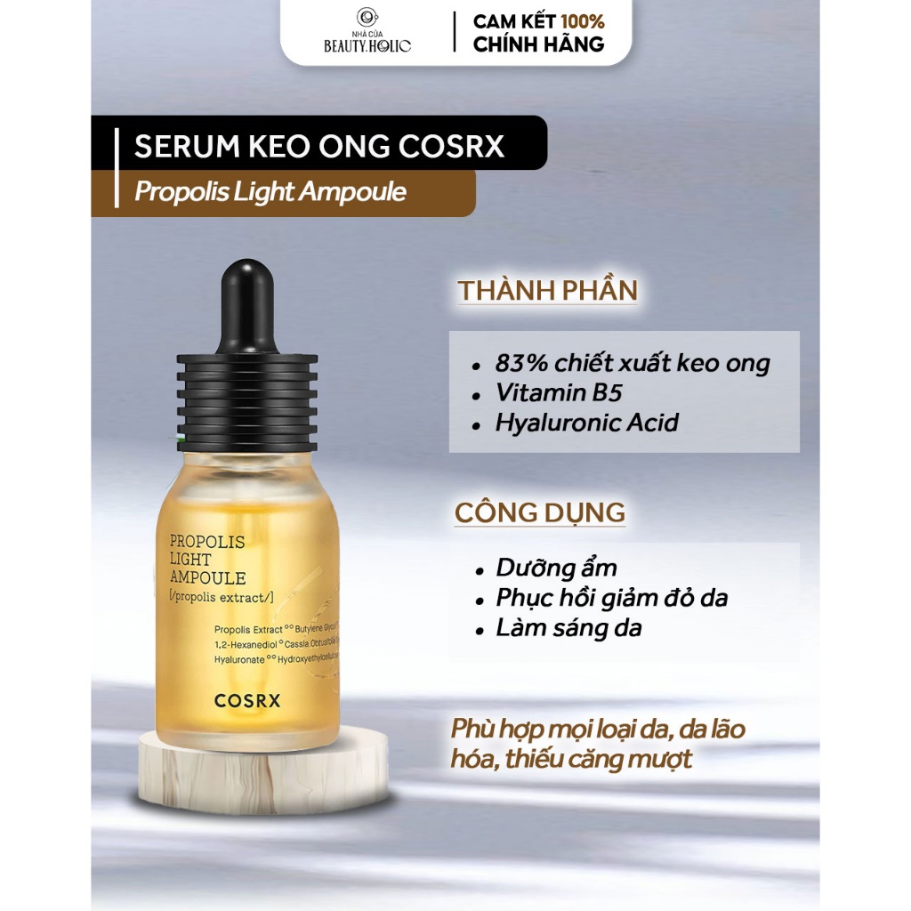 Tinh chất keo ong COSRX PROPOLIS LIGHT AMPOULE