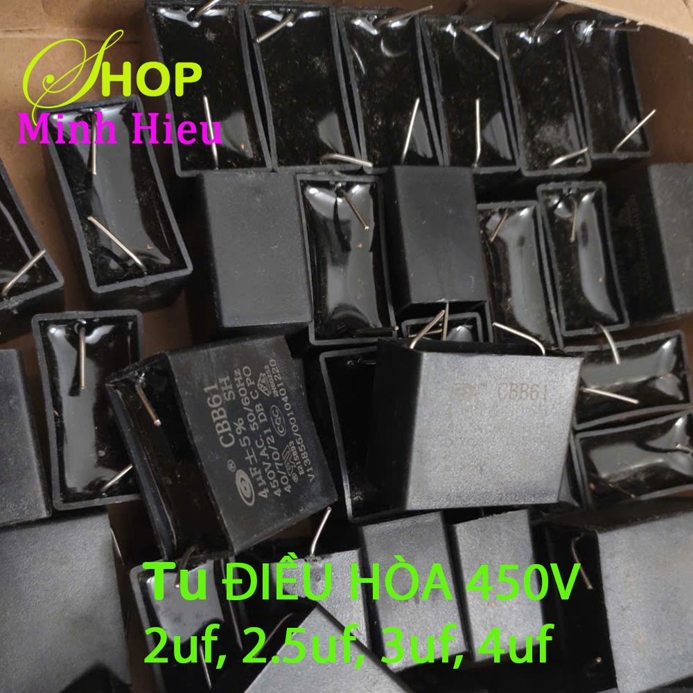 Tụ điều hòa  2uf,2.5uf, 3uf, 4uf, Điện áp  450V