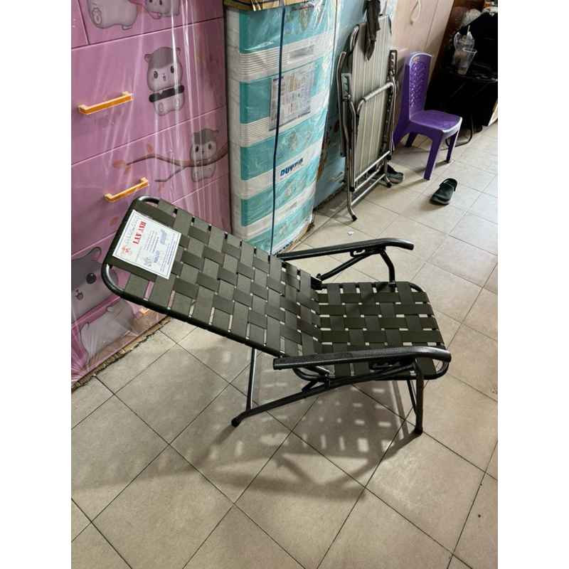 Ghế bố xếp ,ghế bố ngồi thư giãn ,ghế bố bậc ngã lưng sắt dày 1li cao cấp