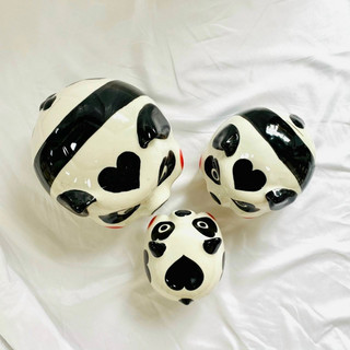 Lợn đất Bát Tràng, heo tiết kiệm, ống tiết kiệm hình gấu trúc, làm quà tặng, đồ decor trang trí