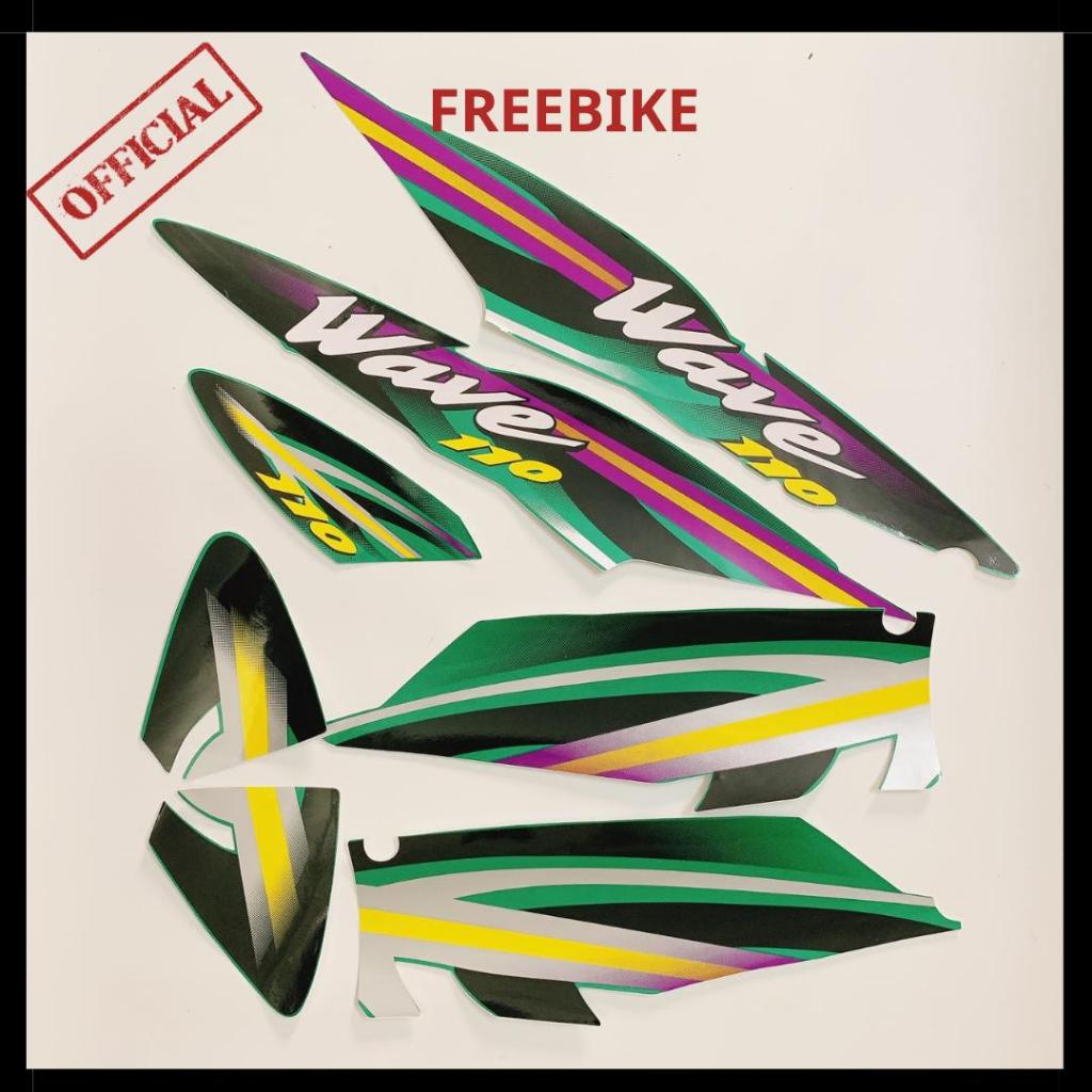 (TEM THƯỜNG) BỘ TEM DÁN FULL XE WAVE 110 XƯƠNG CÁ MÀU XANH LÁ
