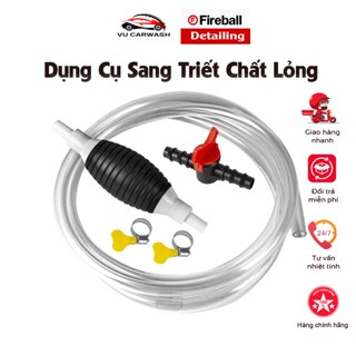  Dụng Cụ Bơm Hút Sang Chiết Chất Lỏng Rượu Xăng Dầu - Ống Dẫn PVC 1m Bóp Tay Có Nút Dừng 