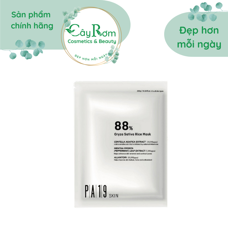 Mặt Nạ Dưỡng Da Pa19 Skin 88% Oryza Sativa Rice Mask Cây Rơm Cosmetics