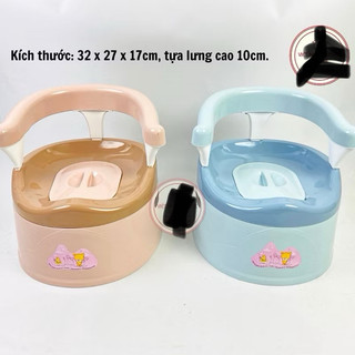 Bô đi vệ sinh cho bé có tựa lưng tay nắm chống ngã ra sau - Dụng cụ vệ sinh tiện lợi cho bé có tựa, bô ngai rẻ đẹp