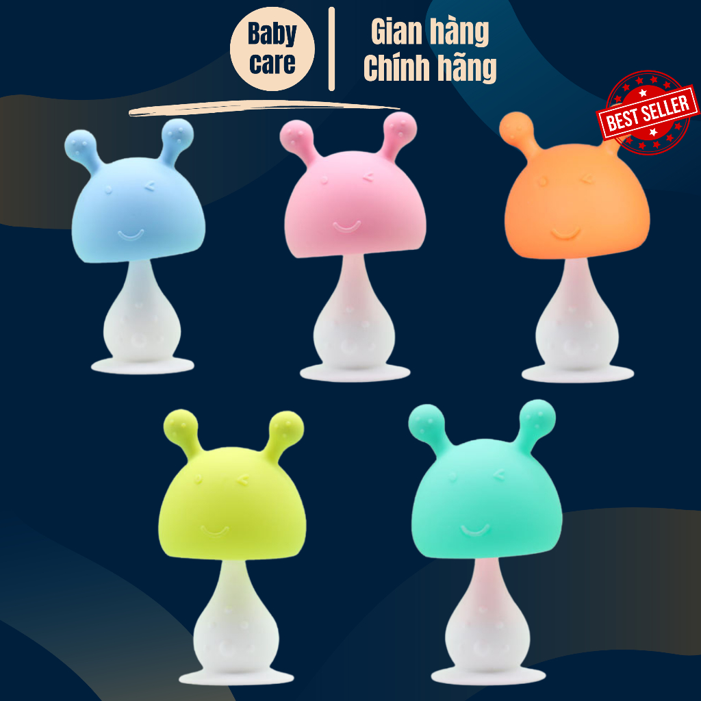 Gặm nướu cho bé, ngậm nướu silicone cao cấp có chuông xúc sắc.