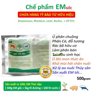  Chế phẩm EM gốc dạng bột 500g - Men vi sinh cao cấp - Hàng tỷ lợi khuẩn - Nông Nghiệp Sạch chăn nuôi trồng trọt thủy sản 