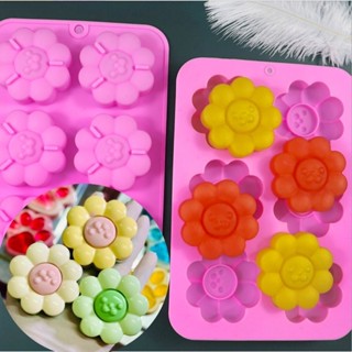 KHUÔN SILICON 6 HOA MẶT TRỜI LÀM THẠCH RAU CÂU, PUDDING TRÀ SỮA