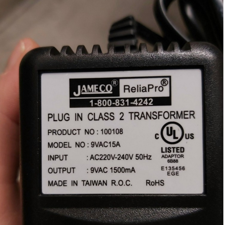 adaptor 9vac 1.5a