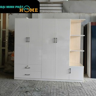 Tủ quần áo nhựa đài loan 4 cánh mở kèm kệ trang trí C1M8 X 2M X S47[GIAO HÀNG , HCM - BD-ĐN -LA]