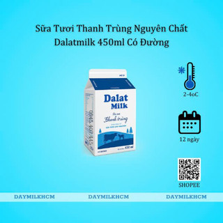 Sữa Tươi Thanh Trùng Đà Lạt Milk 450ml