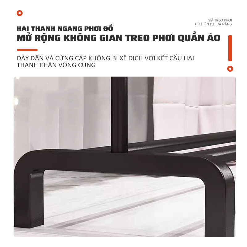 Giá Treo Quần Áo Bằng Sắt BELLEVIE Kệ Treo Quần Áo Bằng Sắt Sơn Tĩnh Điện Chắc Chắn Dễ Lắp Ráp | BigBuy360 - bigbuy360.vn