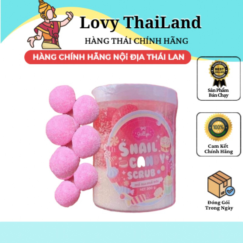 01 Hủ Viên Ủ Trắng Da Jellys Snail Candy Scrub Thái Lan 300gram