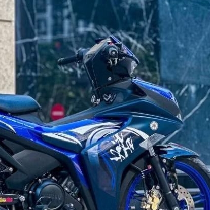 TEM RỜI CHỮ TÀU TRẮNG XANH GP DÁN XE EX155 VVA XÁM XANH GP PDC