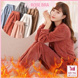 [Hàng Đẹp-Giá Tốt] Bộ đồ ngủ lông, Bộ lông mặc nhà, Bộ nỉ giữ nhiệt bo gấu mặc nhà hàng chuẩn 500G