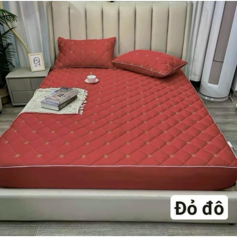 Bộ Ga Chun Phi Lụa Trần Bông Hoạ Tiết Chữ X Kích Thước : 1m6 x 2m - 1m8 x 2m - 2m x 2m2