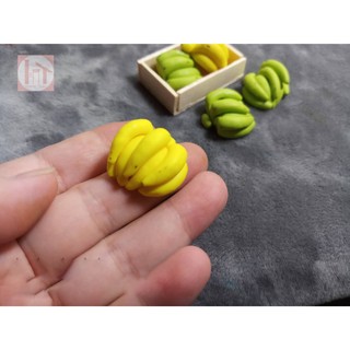 Mô hình chuối bằng đất sét trang trí nhà búp bê, roombox