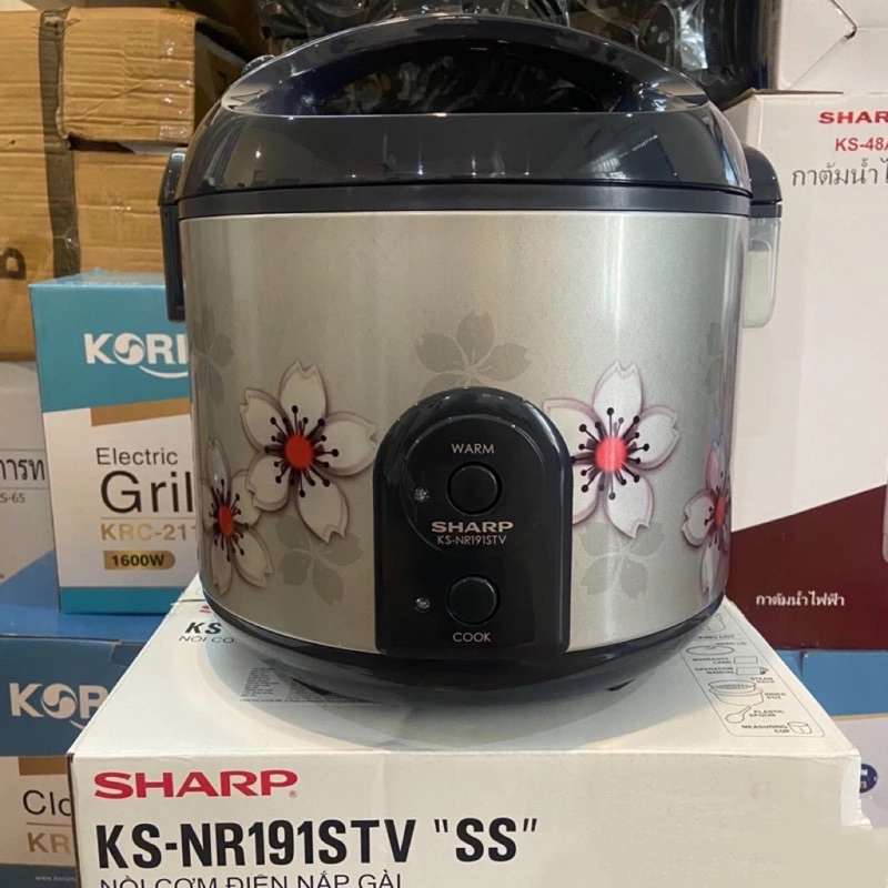 Nồi cơm điện nắp gài Sharp KS-NR191STV "SS" dung tích 1,8L bảo hành 12 tháng