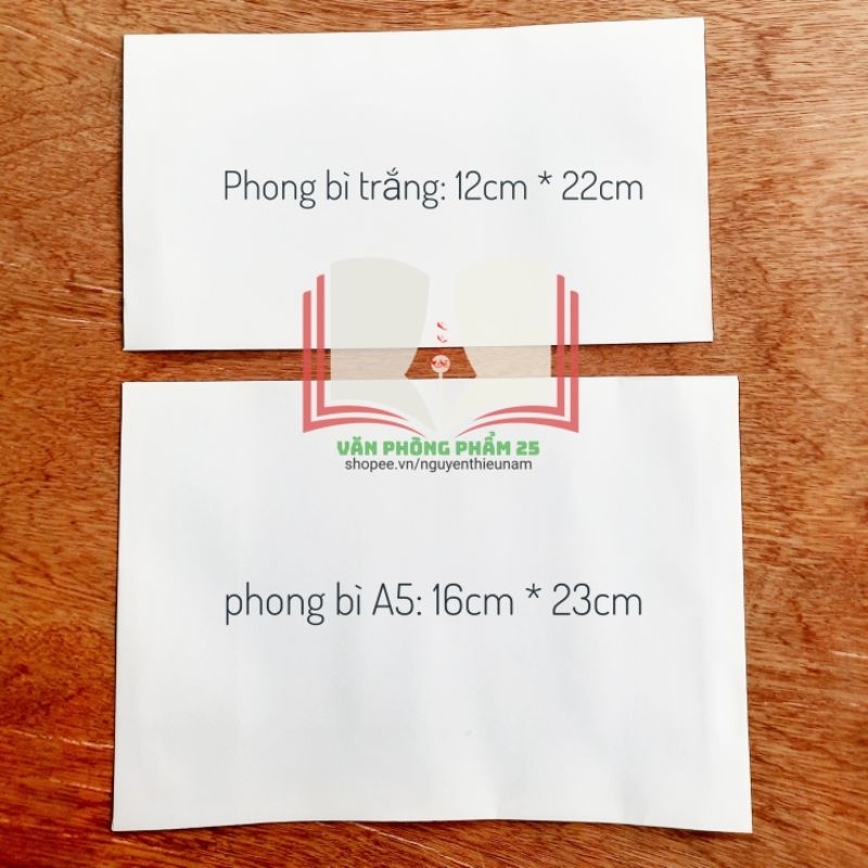 Phong bì trắng A5,nhỡ định lượng 100gsm