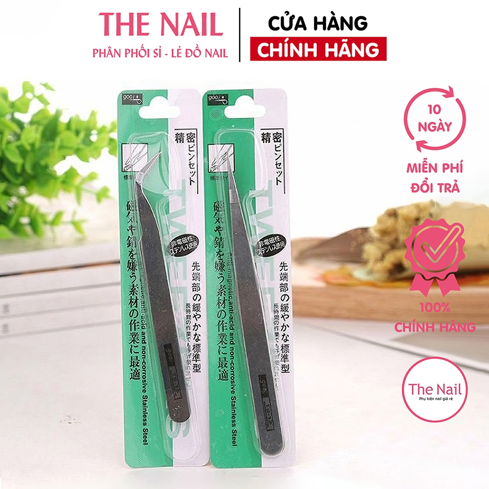Nhíp đầu cong dùng gắn mi, đá, sticker kim loại tiện lợi - phụ kiện nail