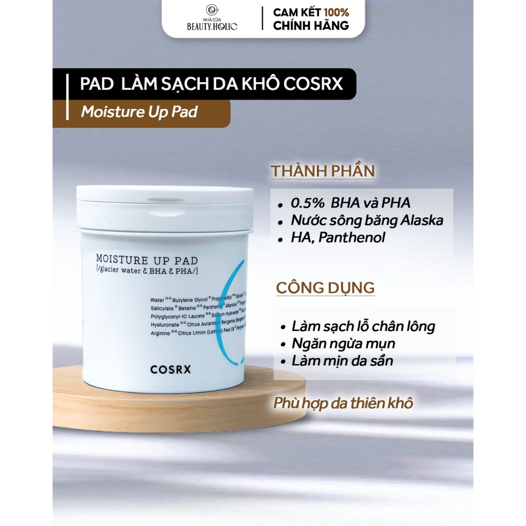 [SALE LỖ DATE T3/2026] Bông tẩy da chết COSRX MOISTURE UP PAD