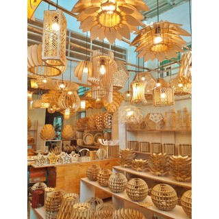 Tổng Kho Đèn Gỗ Thả Trần Hình Hoa Lá Giá Rẻ, Đa Dạng Mẫu Mã, Decor Không Gian.