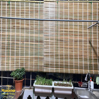 Mành Che Nắng Rộng 1,5m/ 1,6m Cao 2m Mành Cọ Rèm Cửa Màn Che Mưa Nắng Ngoài Trời Có Ròng Rọc Dây Kéo