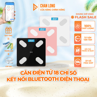  Xả Kho  Cân Điện Tử 18in1 CHANLONG Sạc USB Kết Nối Bluetooth Phân Tích Chỉ Số Cơ Thể  Tặng thước dây + Cáp sạc  