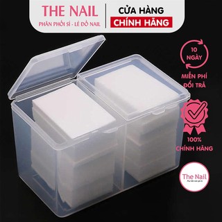  Hộp đựng giấy lau gel 2 ngăn có nắp - hộp nhựa đựng dụng cụ nail chuyên dụng nail 