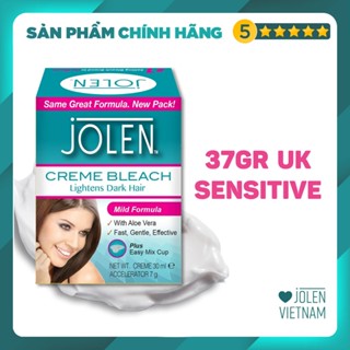 Kem Tẩy Màu Lông Jolen 37gr Sensitive da nhạy cảm Nhập UK, Kem Làm Nhạt Màu Lông, Kem Nhuộm Lông Mày