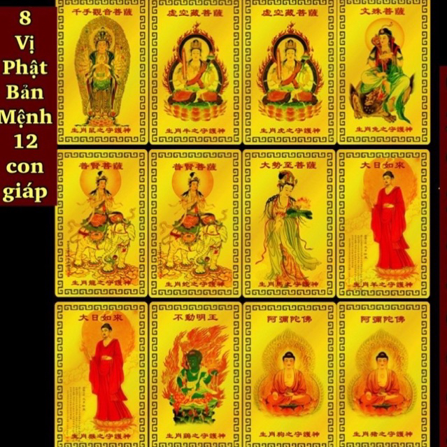 Kim Bài 8 Vị Phật Bản Mệnh cho 12 Con giáp