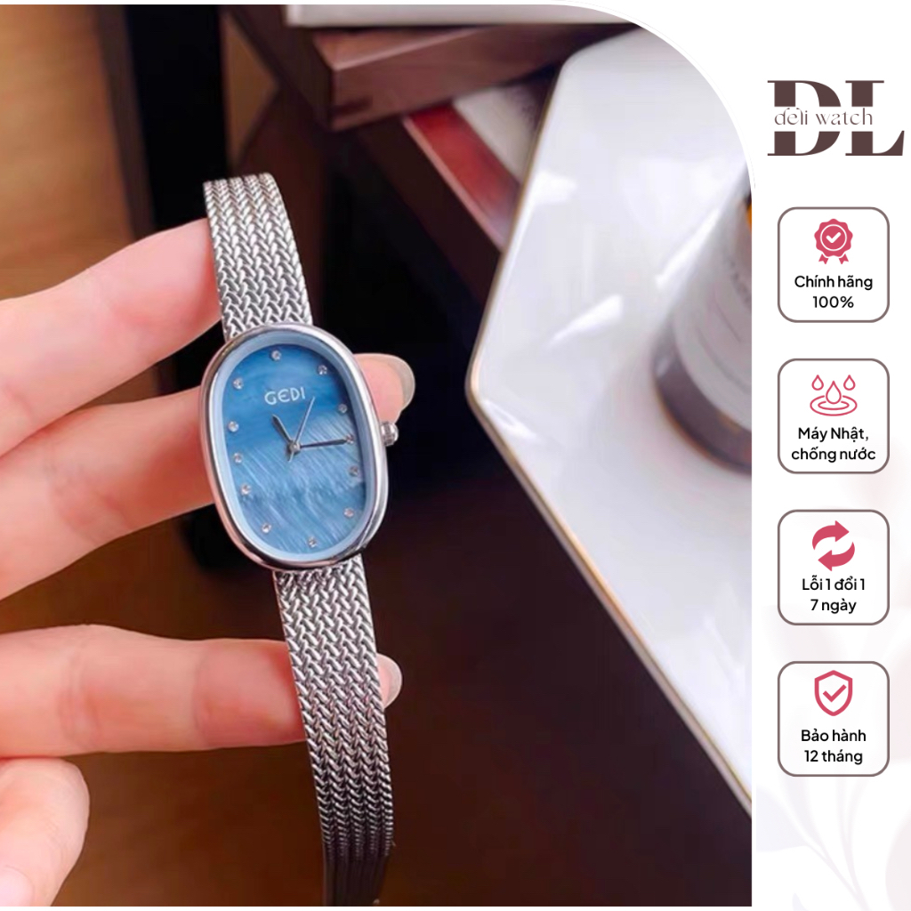 Đồng Hồ Nữ Dây Thép Cao Cấp 2024 Đồng hồ GEDI Chính Hãng, Thiết Kế Tinh Tế Thanh Lịch Chống Nước 3AT