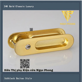 Khoá âm cửa lùa gỗ màu vàng GOLD 24K
