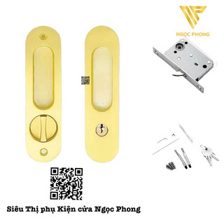 Khoá âm cửa lùa gỗ màu vàng GOLD 24K