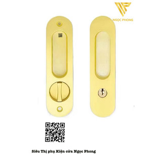 Khoá âm cửa lùa gỗ màu vàng GOLD 24K